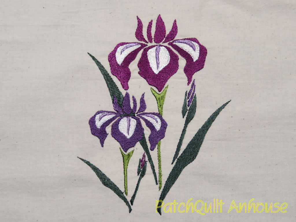 オリジナル刺繍データ] 季節の花 しょうぶ - 【輸入生地通販
