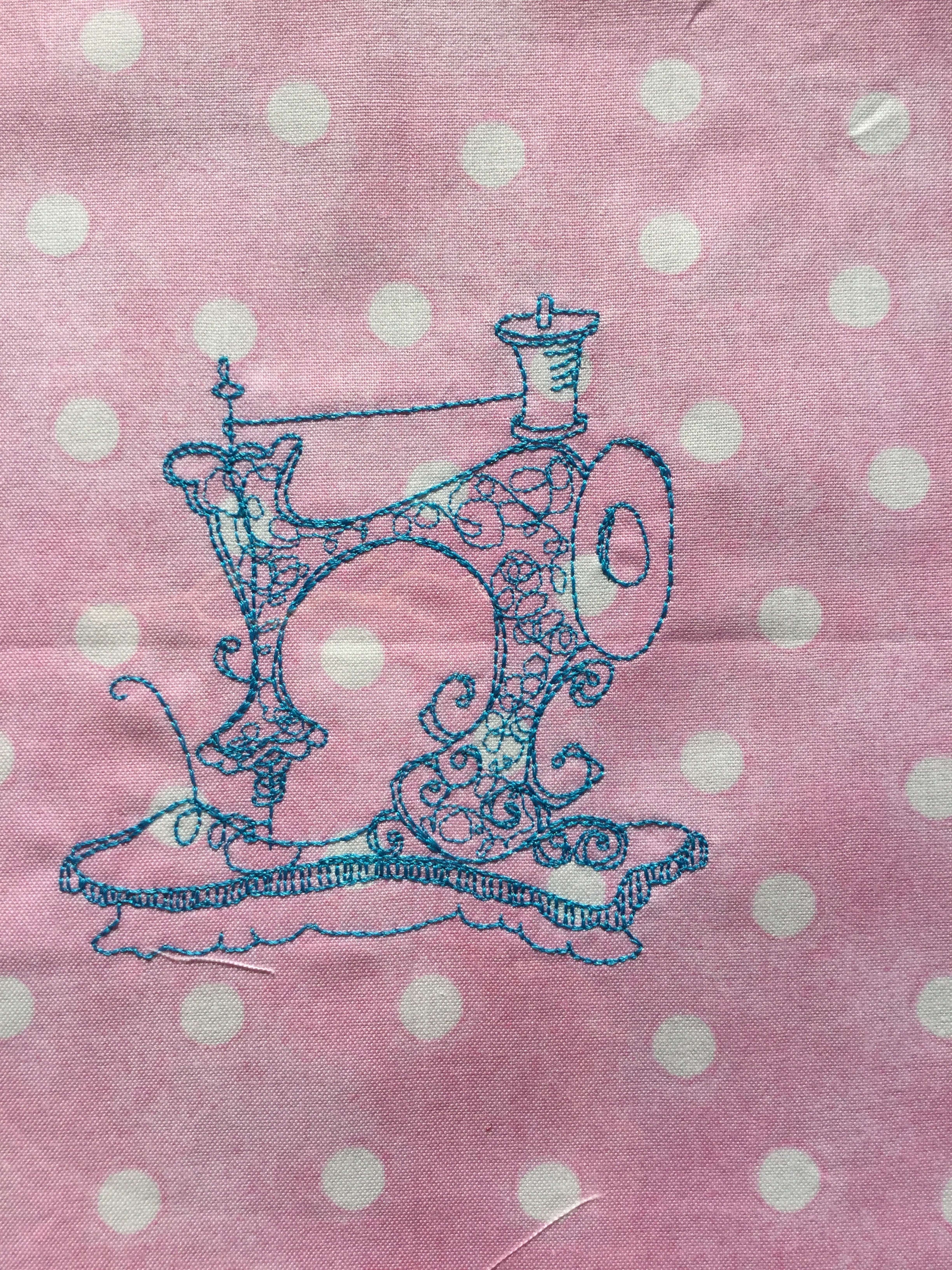 Loralie Designs] 刺繍生地 Sew Machine6水色 - 【輸入生地通販 